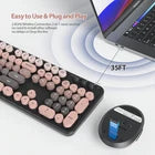 Wireless Keyboard And Mouse Set, Cute Keyboard And Mouse Combo, Full Size-Zenga